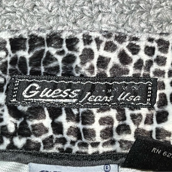 Vintage Guess Jeans Crocodile Pattern Womens Pants Size 28 Brown Velour Lined - Picture 5 of 15